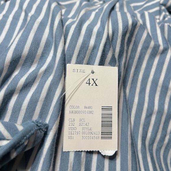 Catherines Women’s 4X Striped Knot Front Maxi Dress Blue White Sleeveless NWT - Picture 5 of 5